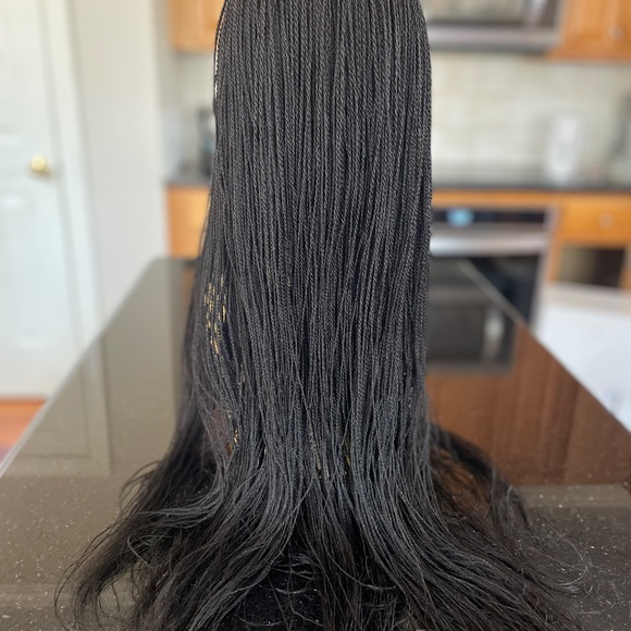 30 inch Hand Braided Micro Twist Lace Front Braided Wig in Black  READY TO SHIP - Picture 10 of 14